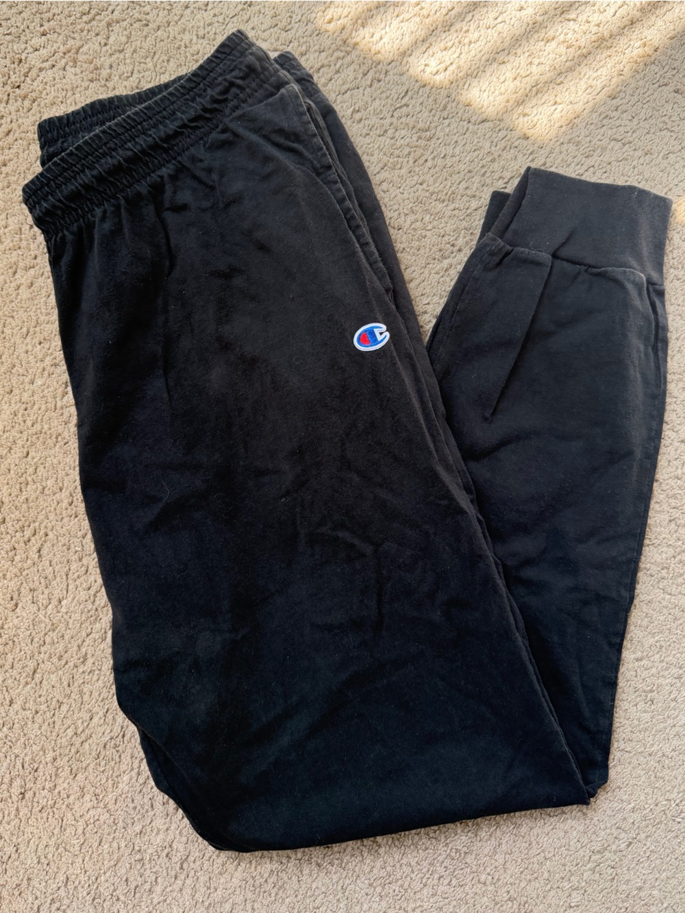 Champion Black Jogger Sweatpants with Small Logo
